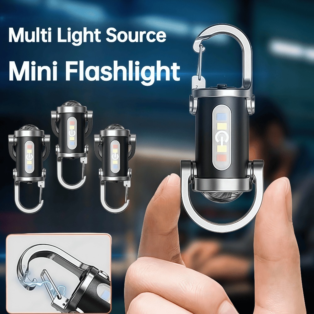 Fishing Light - Портативный мини-фонарик-брелок, перезаряжаемый, водонепроницаемый, карманный COB-фонарь