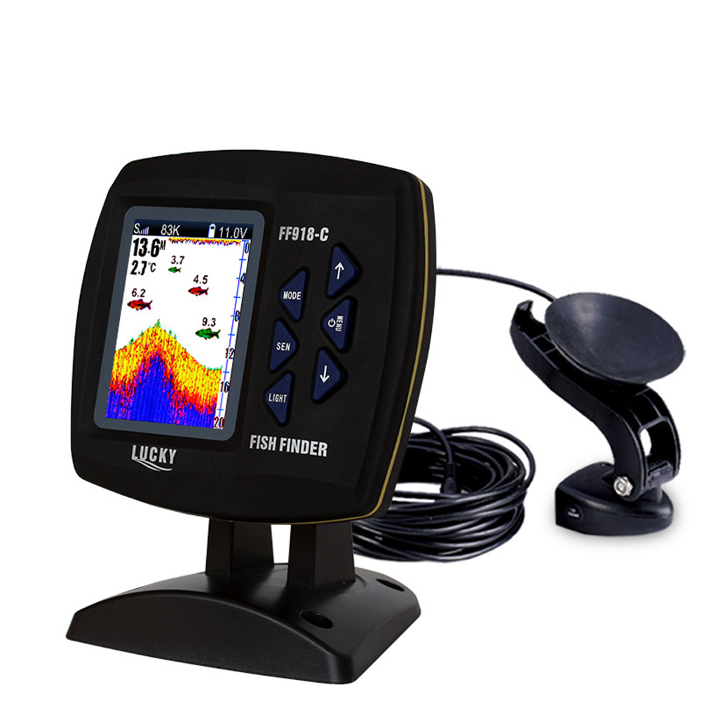 Fish Finder Cable - Цветной экран, проводной рыболокатор FF918-C100DS, двухчастотный,